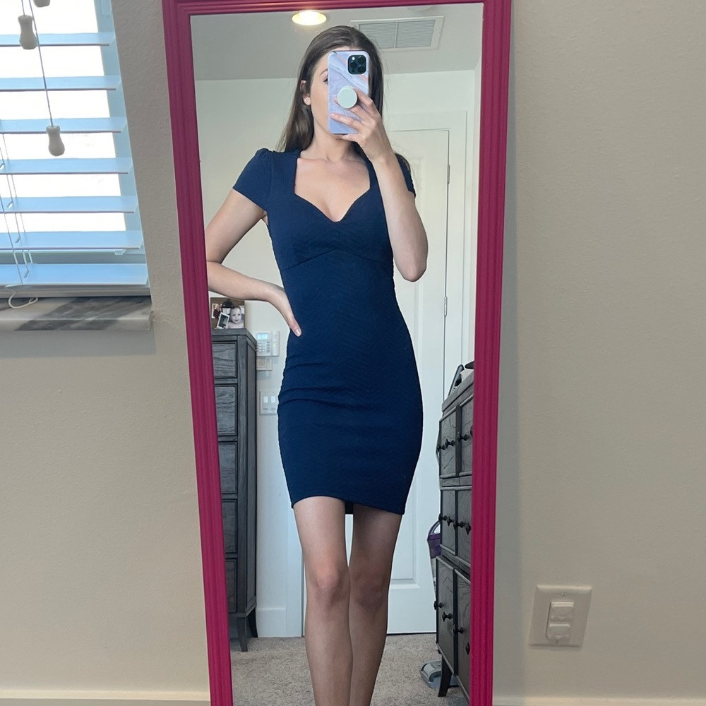 Sweetheart blue mini dress
